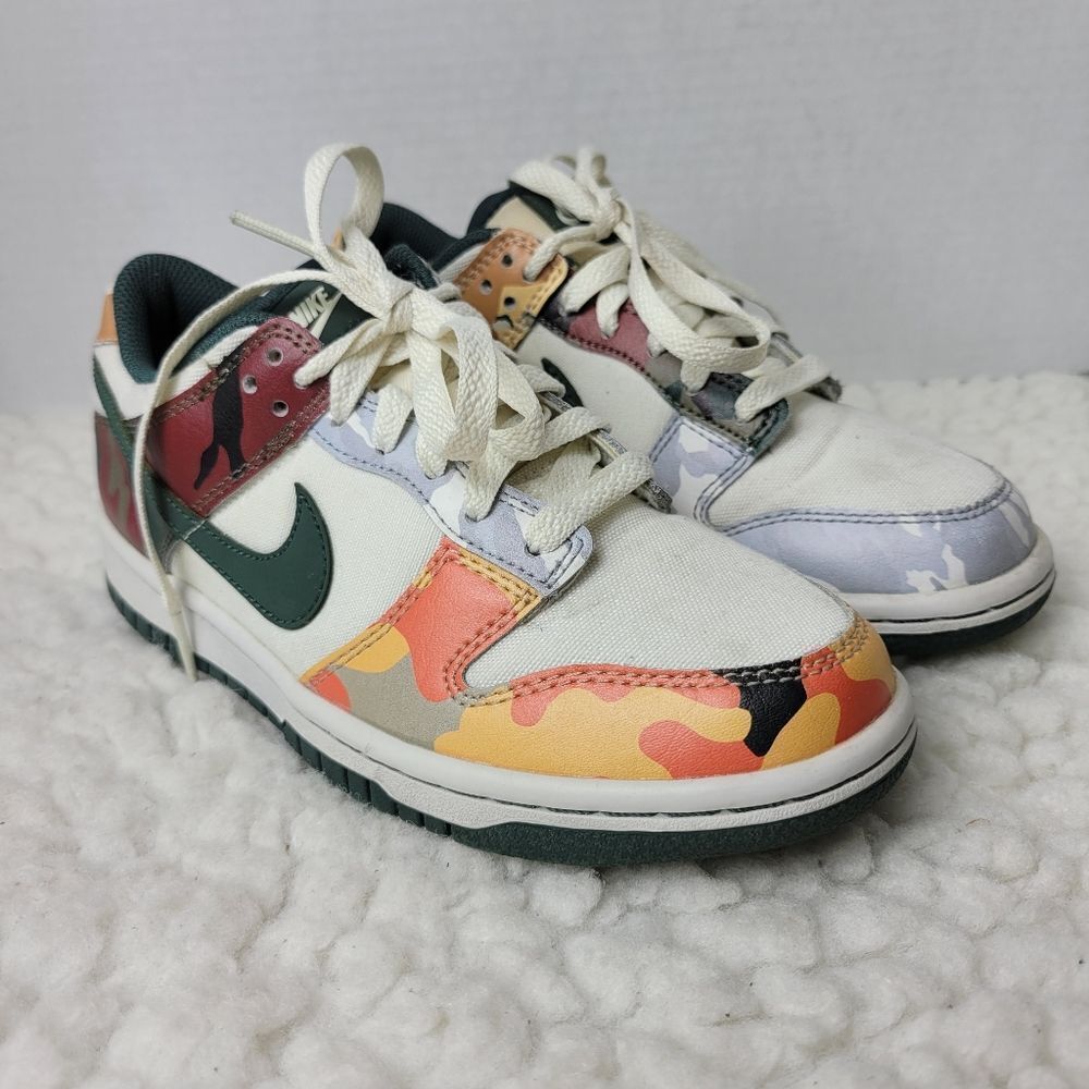 Nike Dunk SE Low Sail Multi-Camo Size4 US 36 EUR